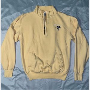 Montauk women’s yellow quarter zip sweatshirt, size M